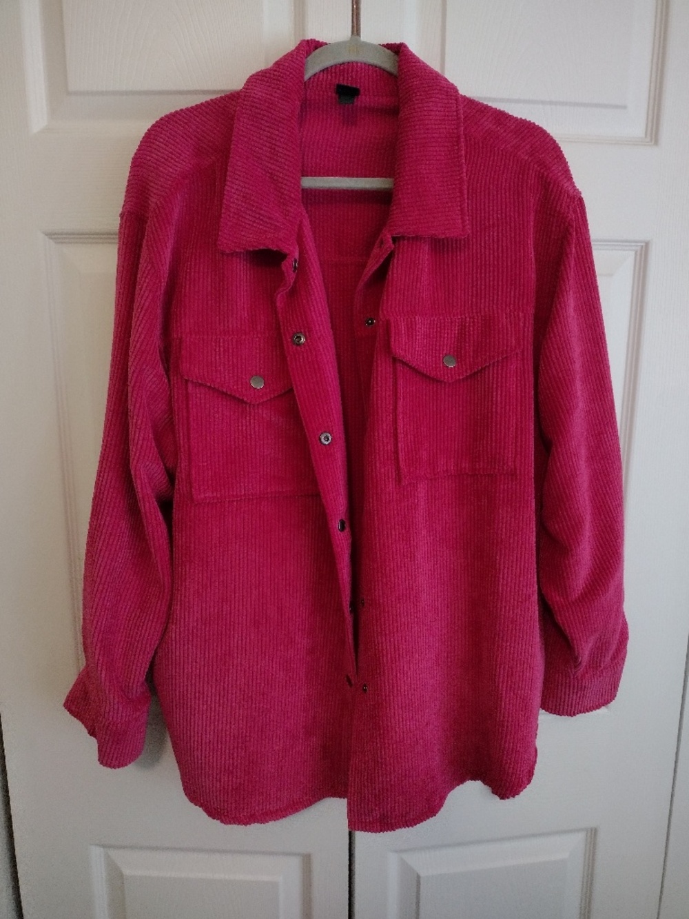 Wild Fable Magenta Corduroy Button Up Shacket